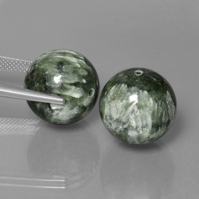 Achetez naturel 39,38ct vert séraphinite gems, sphère / boule, en provenance russie chez gemselect. en stock, livraison internationale!