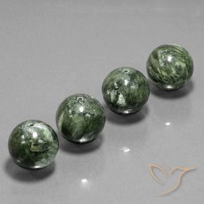 Shop natural 77.78ct Vert militaire Séraphinite gems, Sphère / Boule, from Russie at GemSelect. In stock, global shipping!