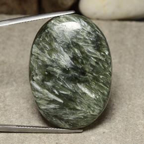 Séraphinite Vert naturelle Coupe ovale, 50.25 ct, Opaque
