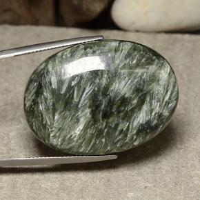 Séraphinite Vert naturelle Coupe ovale, 50.25 ct, Opaque