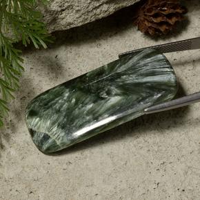 Séraphinite Vert naturelle Coupe coussin, 27.75 ct, Opaque