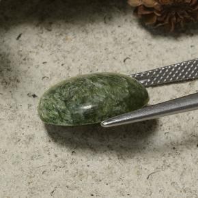 Séraphinite vert naturelle coupe ovale, 5,77 ct, opaque