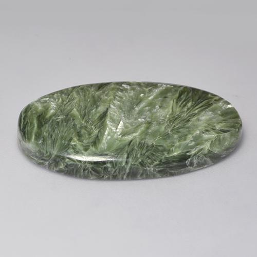 Séraphinite vert naturelle coupe ovale, 32,94 ct, opaque