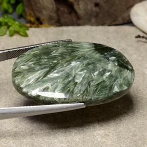 Séraphinite vert naturelle coupe ovale, 38,12 ct, opaque