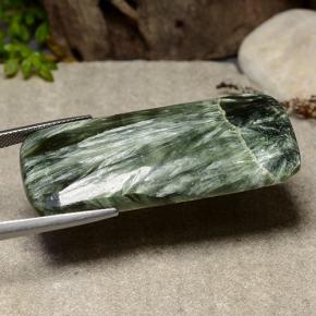 Séraphinite vert naturelle coupe coussin, 41,10 ct, opaque