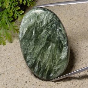Séraphinite vert naturelle coupe ovale, 42,15 ct, opaque