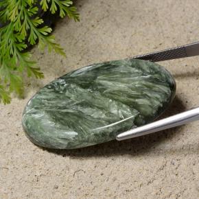 Séraphinite vert naturelle coupe ovale, 42,15 ct, opaque