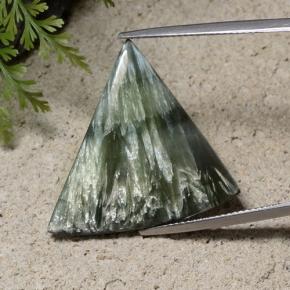 Séraphinite vert naturelle forme fantaisie, 13,87 ct, opaque
