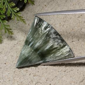 Séraphinite vert naturelle forme fantaisie, 13,87 ct, opaque