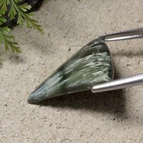 Séraphinite vert naturelle forme fantaisie, 13,87 ct, opaque