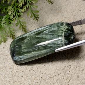 Séraphinite Vert multicolore naturelle Coupe coussin, 76.31 ct, Opaque