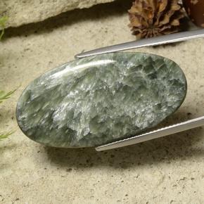Séraphinite vert naturelle coupe ovale, 23,88 ct, opaque