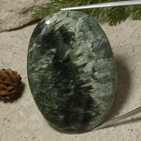 Séraphinite vert naturelle coupe ovale, 78,68 ct, opaque