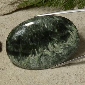 Séraphinite vert naturelle coupe ovale, 78,68 ct, opaque