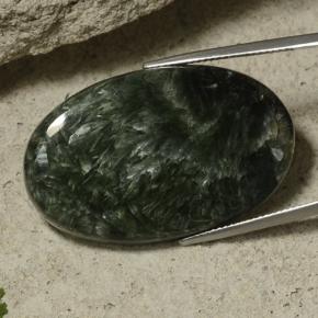 Séraphinite Vert foncé naturelle Coupe ovale, 40.35 ct, Opaque