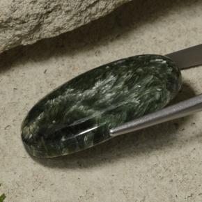 Séraphinite Vert foncé naturelle Coupe ovale, 40.35 ct, Opaque