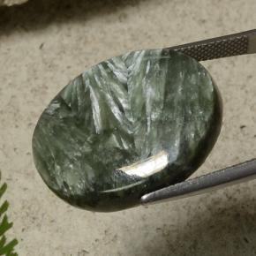 Séraphinite vert naturelle coupe ovale, 21,55 ct, opaque