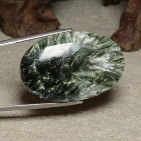 Séraphinite vert naturelle coupe ovale, 46,22 ct, opaque