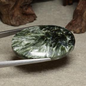 Séraphinite vert naturelle coupe ovale, 46,22 ct, opaque