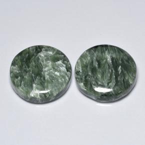 Achetez naturel 16.73ct Vert moyen Séraphinite gems, Coupe roude, En provenance Russie chez GemSelect. En stock, livraison internationale!