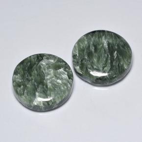 Achetez naturel 16.73ct Vert moyen Séraphinite gems, Coupe roude, En provenance Russie chez GemSelect. En stock, livraison internationale!