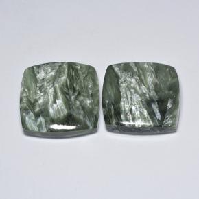 Achetez naturel 23,85ct vert séraphinite gems, coupe coussin, en provenance russie chez gemselect. en stock, livraison internationale!