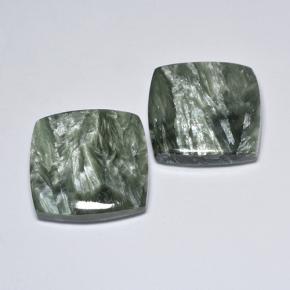 Achetez naturel 23,85ct vert séraphinite gems, coupe coussin, en provenance russie chez gemselect. en stock, livraison internationale!