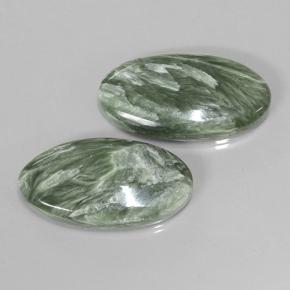 Achetez naturel 15,29ct vert séraphinite gems, coupe ovale, en provenance russie chez gemselect. en stock, livraison internationale!
