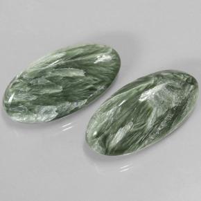 Achetez naturel 15,29ct vert séraphinite gems, coupe ovale, en provenance russie chez gemselect. en stock, livraison internationale!