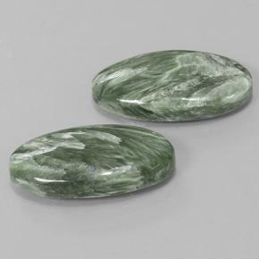 Achetez naturel 15,29ct vert séraphinite gems, coupe ovale, en provenance russie chez gemselect. en stock, livraison internationale!