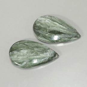 Achetez naturel 20,02ct vert séraphinite gems, en forme de poire, en provenance russie chez gemselect. en stock, livraison internationale!