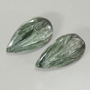 Achetez naturel 20,02ct vert séraphinite gems, en forme de poire, en provenance russie chez gemselect. en stock, livraison internationale!
