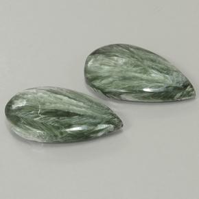 Achetez naturel 20,02ct vert séraphinite gems, en forme de poire, en provenance russie chez gemselect. en stock, livraison internationale!