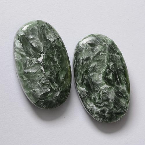 Achetez naturel 16.18ct Vert Séraphinite gems, Coupe ovale, En provenance Russie chez GemSelect. En stock, livraison internationale!