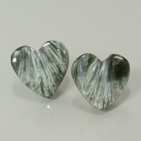 Achetez naturel 8,39ct vert séraphinite gems, forme de coeur, en provenance russie chez gemselect. en stock, livraison internationale!