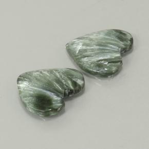 Achetez naturel 8,39ct vert séraphinite gems, forme de coeur, en provenance russie chez gemselect. en stock, livraison internationale!