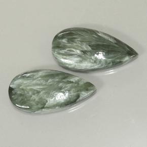 Achetez naturel 14,68ct vert séraphinite gems, en forme de poire, en provenance russie chez gemselect. en stock, livraison internationale!