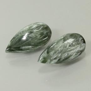 Achetez naturel 14,68ct vert séraphinite gems, en forme de poire, en provenance russie chez gemselect. en stock, livraison internationale!