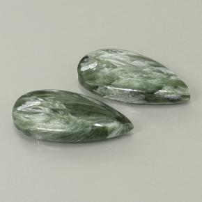 Achetez naturel 14,68ct vert séraphinite gems, en forme de poire, en provenance russie chez gemselect. en stock, livraison internationale!