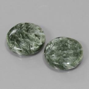 Achetez naturel 11.18ct Vert Séraphinite gems, Coupe roude, En provenance Russie chez GemSelect. En stock, livraison internationale!