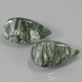 Achetez naturel 11,29ct vert séraphinite gems, en forme de poire, en provenance russie chez gemselect. en stock, livraison internationale!
