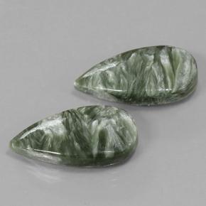 Achetez naturel 11,29ct vert séraphinite gems, en forme de poire, en provenance russie chez gemselect. en stock, livraison internationale!