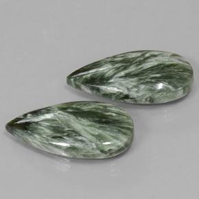 Achetez naturel 21,34ct vert séraphinite gems, en forme de poire, en provenance russie chez gemselect. en stock, livraison internationale!