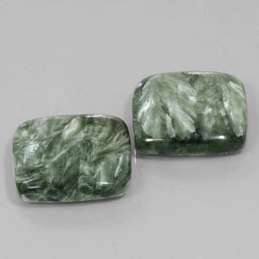 Achetez naturel 24.45ct Vert moyen Séraphinite gems, Coupe coussin, En provenance Russie chez GemSelect. En stock, livraison internationale!