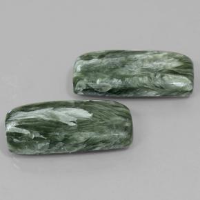 Achetez naturel 18,35ct vert séraphinite gems, coupe coussin, en provenance russie chez gemselect. en stock, livraison internationale!