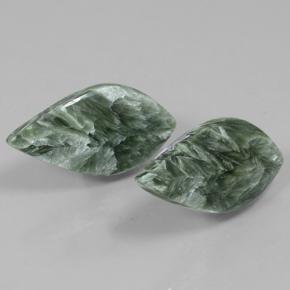 Achetez naturel 19,06ct vert séraphinite gems, forme fantaisie, en provenance russie chez gemselect. en stock, livraison internationale!