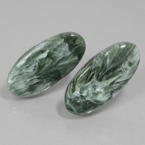 Achetez naturel 20.79ct Vert Séraphinite gems, Coupe ovale, En provenance Russie chez GemSelect. En stock, livraison internationale!