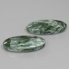 Achetez naturel 20.79ct Vert Séraphinite gems, Coupe ovale, En provenance Russie chez GemSelect. En stock, livraison internationale!