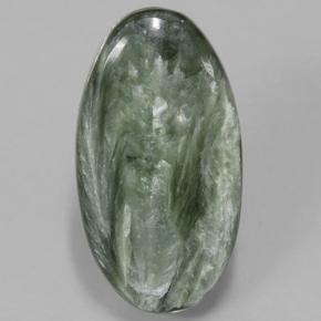 Séraphinite vert naturelle coupe ovale, 5,50 ct, opaque