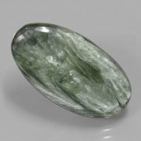 Séraphinite vert naturelle coupe ovale, 5,50 ct, opaque